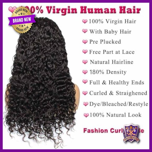 13x4 Lace Front Wig Human Hair Pre Plucked 180 Density Wet Wavy Glueless main image 5